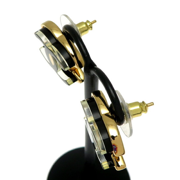 CHANEL Authentic Gold Logo Earrings - Picture 3 of 8